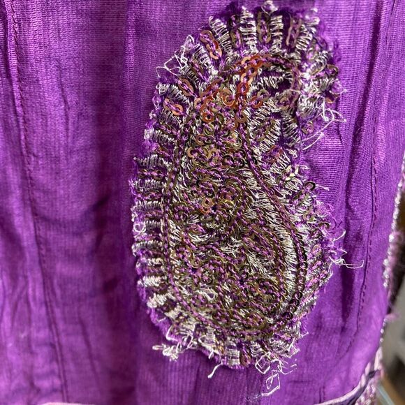 Women's Embroidered Sequins Sheath Dress‎ Sz 40 Sz M Indian Summer Festival - Picture 7 of 11